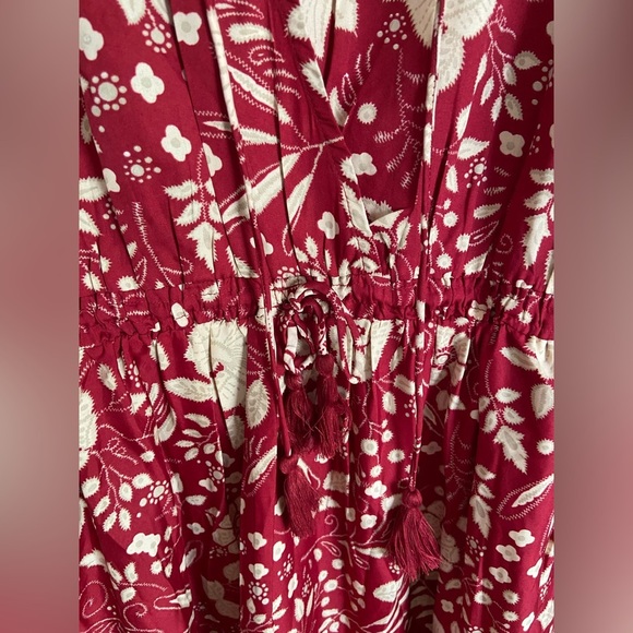 MASALA Burgundy Floral Bohemian Butterfly Sleeve Dress NWT Sz XL - Picture 4 of 13